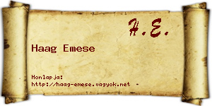 Haag Emese névjegykártya